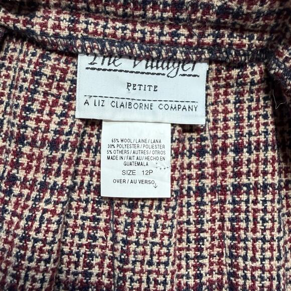 Villager Womens Wool Plaid Skirt Size 12P Brown Preppy Academia Clueless 90s NWT - Picture 5 of 9